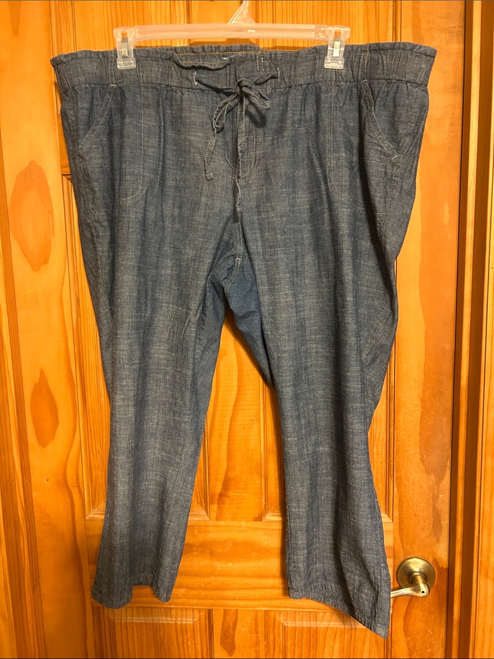 Old Navy Casual Drawstring Chambray Pants - Blue